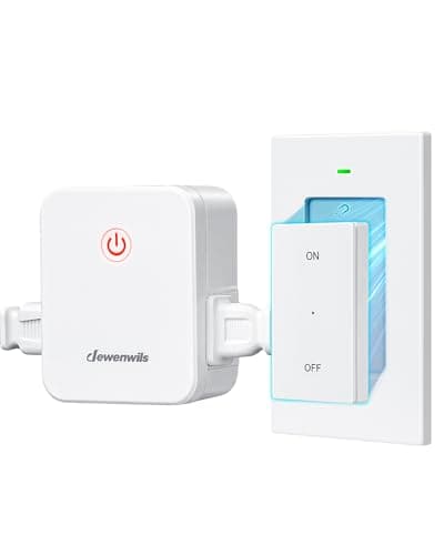 DEWENWILS Remote Control Outlet, Wireless Light Switch with 2 Side Outlets, 100 FT Range Remote Outlet Switch for Lamp, Christmas Decoration, No Wiring, 15A/1875W, Compact Design, Programmable