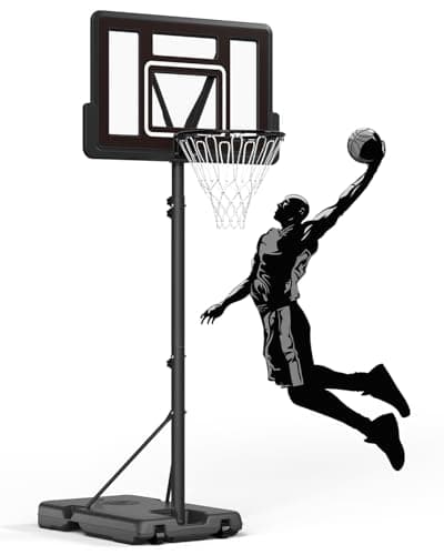 IGL Portable Basketball Hoop, Adjustable Basketball Goal System 4.28-10FT, 44 Inch PC Backboard Outdoor Basketball Hoop & Goals for Kids, Youth, and Adults in The Backyard, Driveway, Court