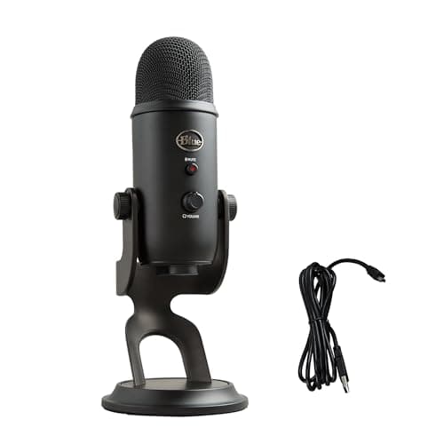 Logitech for Creators Blue Yeti USB Microphone for Gaming, Streaming, Podcast, YouTube, Discord, PC, Studio Sound, Plug & Play-Blackout