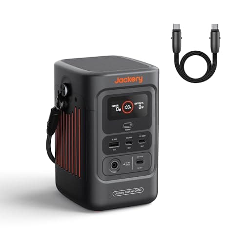 Jackery Explorer 240D Power Bank, 256Wh LiFePO4 Battery Portable Power Station, 200W DC Output, Charging Cable Included,1-Hour Fast Charging, Compact for Outdoor Camping, Travel, Emergencies