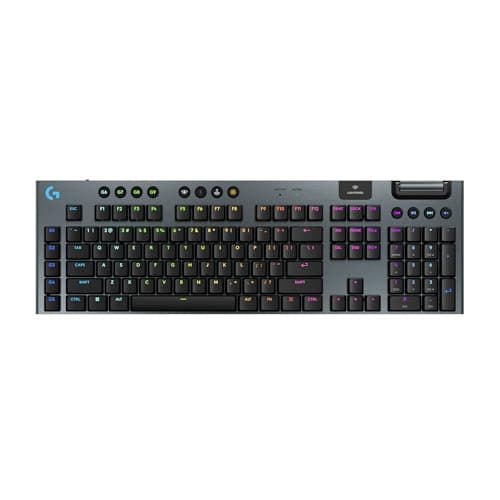Logitech G915 X Lightspeed Wireless Mechanical Gaming Keyboard, Double-Shot PBT Keycaps, Fully Programmable Keys, RGB Backlit Mac/PC Gaming Keyboards, Aluminum Finish, GL Linear Switches, Black