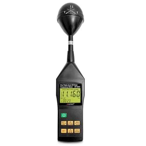 RF EMF Meter HF-B8G High Frequency 10Mhz-8Ghz. Measures Wide-Range Electromagnetic Radiation from Cell Towers-Smart Meters-Wi-Fi-Cordless and Cell Phones-3G-4G-LTE & 5G Networks