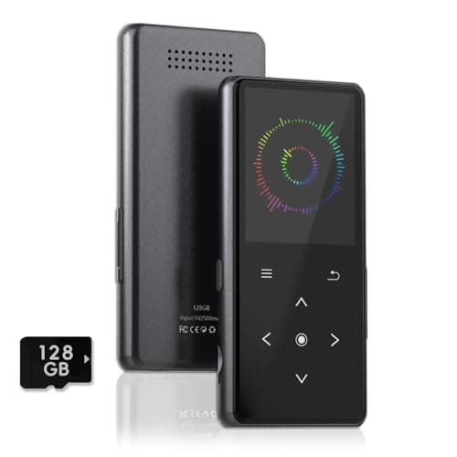 128GB MP3 Player with Bluetooth, Portable Music Player with Built-in Speaker, Enjoying Your Digital Music and Audiobooks Anytime,Includes FM Radio,Recorder,E-Book,and Comes with Earphones