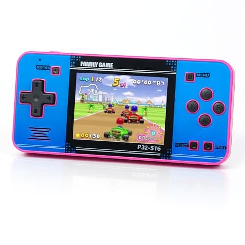 Handheld Game for Kids ,Built-in 220 32-bit Video Games, 3.0” IPS Screen, Rechargeable Portable Game , Travel Mini Arcade Electronic Toys Gift for Boys and Girls (Pink+Blue)