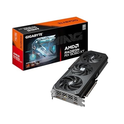 GIGABYTE Radeon RX 9060 XT Gaming OC 16G Graphics Card, PCIe 5.0, 16GB GDDR6, GV-R9060XTGAMING OC-16GD Video Card