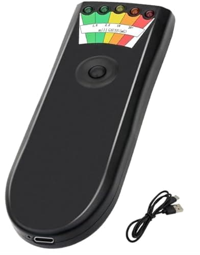 Upgraded Rechargeable EMF Detector for Ghost Hunting with 5 Level LED Portable Handheld Magnetic Field Detector Ghost Hunting Equipment Electromagnetic Paranormal Equipment Tester Up to 20 + MG