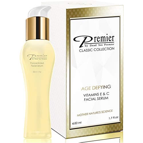 Premier Dead Sea Vitamin E & C facial serum, classic collection, Concentrated vitamin C serum for face, vitamin E oil, retinol, anti-aging serum, advanced skincare 1.7 Fl.oz