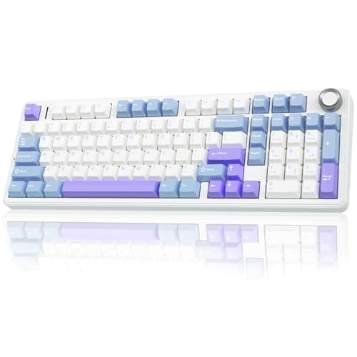 AULA F99 Pro Wireless Mechanical Keyboard with Knob,Creamy Sound,Tri-Mode BT5.0/USB-C/2.4GHz Hot Swappable Keyboard,Gasket Structure,RGB Backlit Computer Gaming Keyboards