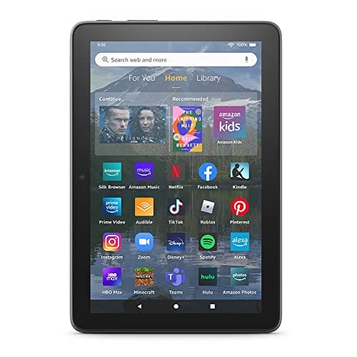 Amazon Fire HD 8 Plus tablet, 8” HD Display, 32 GB, 30% faster processor, 3GB RAM, wireless charging, (2022 release), Gray