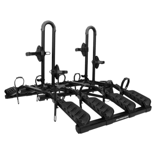 Hollywood Racks Destination 4 Hitch Bike Rack, Lightweight, Black - Platform Style Bike Rack for Car Carries up to 4 Bikes for Safe, Secure Transport - Fits Most Bike Styles, Sizes and Models