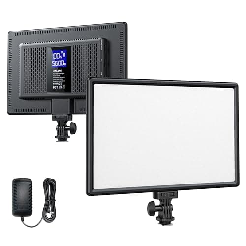 RALENO 19.5W LED Video Soft Light Panel, 650Lux/m Camera Panel Light Built-in 8000mAh Battery, CRI>95 2500-6500K Photography Studio Lights for TikTok YouTube Video Recording Photography Streaming