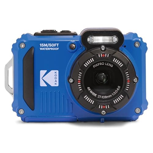 KODAK PIXPRO WPZ2 Rugged Waterproof Shockproof Dustproof WiFi Digital Camera 16MP 4X Optical Zoom 1080P Full HD Video Vlogging Camera 2.7" LCD (Blue)