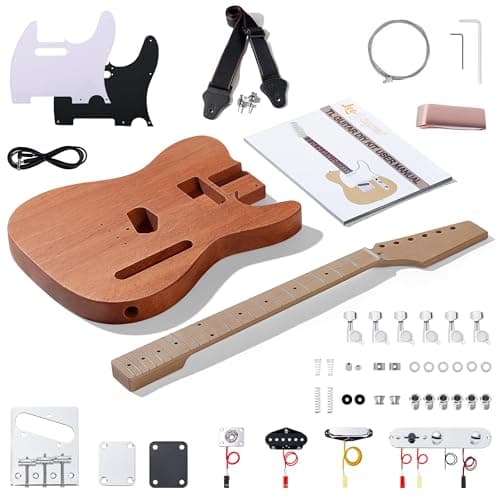 Leo Jaymz DIY TL Style Electric Guitar Kits with Mahogany Body and Maple Neck - Maple Fingerboard and All Components Included(TL)