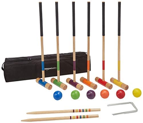 Amazon Basics Croquet Set, Six Player, Black