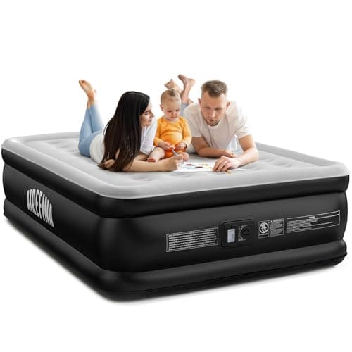Airefina Air Mattress Queen with Built in Pump, 18 Raised Comfort Blow Up Mattress with Carrying Bag, Portable Inflatable Mattress for Guest Home, Air Bed Colchones Inflables 750 Lbs Max, 80*60*18 in