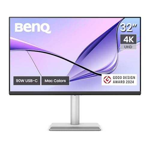 BenQ MA320U 32” 4K 3840x2160 Monitor for MacBook® Pro/Air, Dual USB-C, 90W Power Delivery, Mac Color Match, USB Hub, Brightness & Volume Control on Mac, Height & Tilt Adjustable Stand, P3 Color Gamut