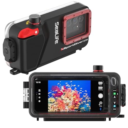 SeaLife SportDiver Ultra Underwater Smartphone Scuba Housing – Dive to 130', Waterproof Photography, Easy Camera Controls, with Leak Alarms, Fits Most Phones