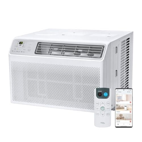 TCL H8W35W 8,000 8000 BTU Smart Window Air Conditioner, Fan & Dehumidifier, 350 Sq. Ft, Remote Control, Compatible with Alexa/Google Assistant, White