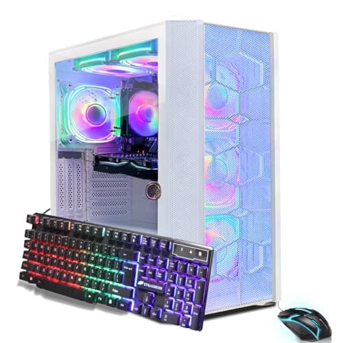 STGAubron Gaming PC Computer Desktop, AMD Ryzen 5 5500 up to 4.2GHz, GeForce RTX 2060 Super 8G,16G DDR4, 1T SSD, WiFi 6 5G & BT 5.2, RGB Fan x6, Windows 11 Home