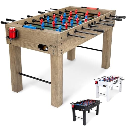 GoSports 54 Inch Full Size Foosball Table - Oak Finish - Includes 4 Balls and 2 Cup Holders