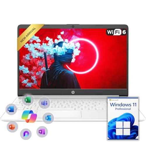 HP 2026 New Generation 15.6'' Business and Student Laptop, Intel Powerful Processor, 16GB RAM, 256GB SSD, Ultra Quiet Design, Long Battery Life, Bluetooth 5, Wi-Fi 6, SD Card Reader, Windows 11, WOWPC