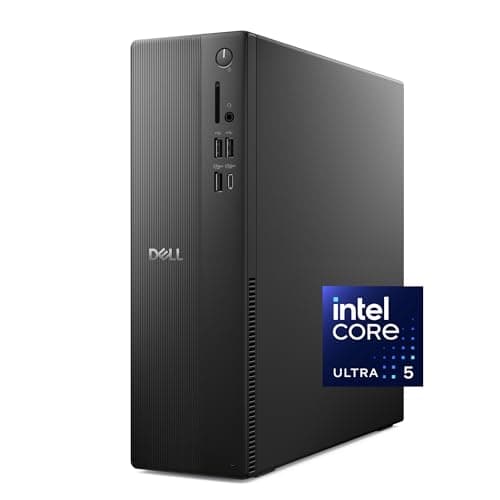 Dell Slim Desktop ECS1250 - Intel Core Ultra 5-225 Processor, Intel UHD Graphics, 16GB DDR5 5600MT/s Memory, 512GB M.2 SSD, 3.0 SD Card Reader, Dell Wired Keyboard and Mouse, Basic Onsite Service