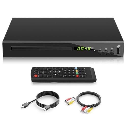 HD Blu Ray Player, Blue Ray/DVD/CD Player for TV, Play Region A/1 Blu-ray Disc and All Region DVD Discs, Blu-ray DVD Player with HDMI/AV/Coaxial Output, USB Input, Built-in PAL NTSC (Zone 1 Blu-ray)