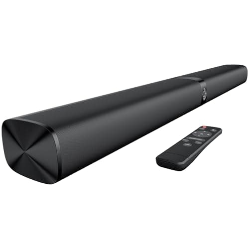 Assistrust Sound Bar for Smart TV, 80W Soundbar with Bluetooth/ARC/Opt/AUX Connect, Dynamic Volume Boost, 3 Equalizer Modes, 2 in 1 Detachable Soundbar for TV/PC/Gaming/Projectors
