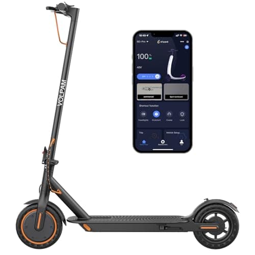 VOLPAM Electric Scooter, 350W/500W Powerful Motor, 8.5"/10" Solid Tires, 19/22Mph, 28/23/21/16 Miles Max Range, Dual Braking