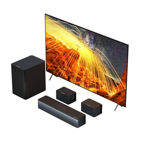 ULTIMEA 5.1 Virtual Surround Sound Bar, 320W Home Theater Surround System with Adjustable Speakers & Subwoofer, TV Speaker Soundbar, Sound Bar for Smart TV, Bluetooth 5.3, Easy Setup, Poseidon D50