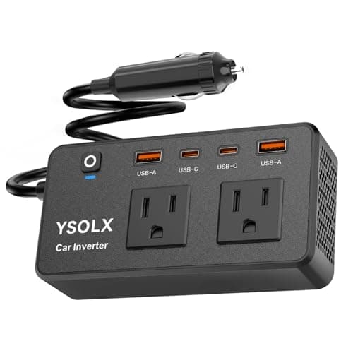 300W Car Power Inverter - YSOLX Dual DC 12V to 110V AC Car Outlet Adapter to Wall Plug, 24W Fast Charging USB-C&USB-A, Portable Charger Converter with for Laptops, Phones