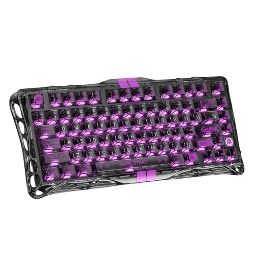 GravaStar Mercury V75 Lite Hall Effect Magnetic Gaming Keyboard – 8KHz Rapid Trigger Wired 75% Keyboard, Adjustable Actuation, Hot-Swappable Switches, Transparent RGB for PC/Mac