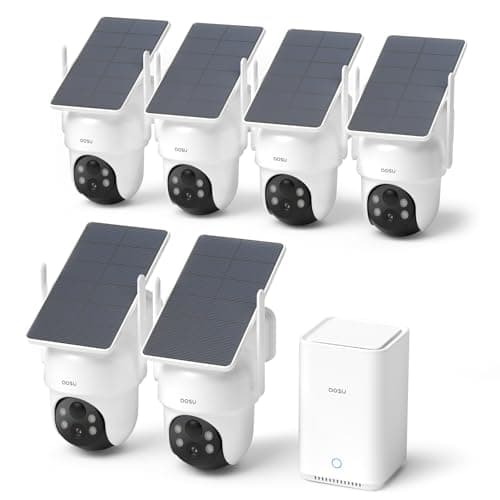 aosu Security Cameras Wireless Outdoor, 6-Cam Kit, No Subscription, aosuBase Expandable to 1TB (32GB Built-in), 5MP Solar Camera Wireless Outdoor, 360° Pan & Tilt, Human Auto Tracking, Easy Setup