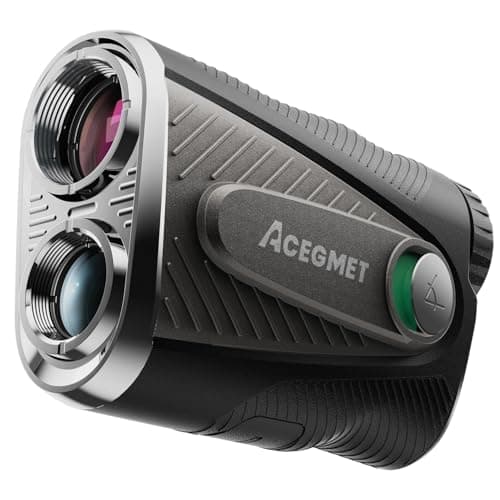 ACEGMET Golf Rangefinder with Slope & Coach Mode - Red & Black Display Laser Range Finder, Hybrid-pwr Rechargeable, 7X Magnification, 0.1s Flag Pin Locking Vibration, 1300 Yards, Magnet