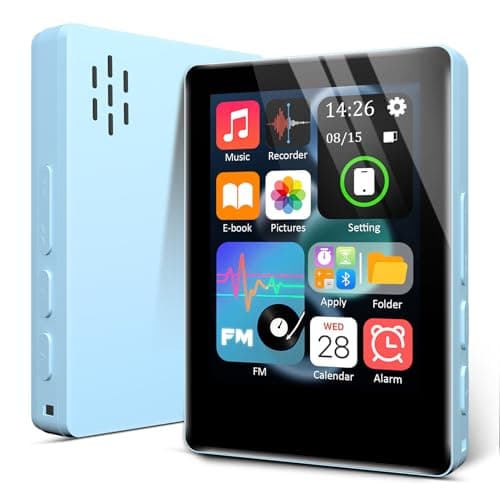 32GB Bluetooth MP3 Player with 2.4" Touch Screen, No Internet Needed, for Kids & Adults, Great for Commute, Workout, School, FM Radio, Voice Recorder, Gift Idea (Blue)