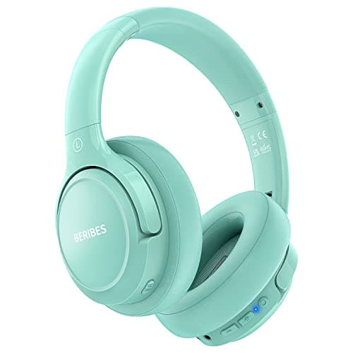 BERIBES Bluetooth Headphones Over Ear, 65H Playtime and 6 EQ Music Modes Wireless Headphones with Microphone, HiFi Stereo Foldable Lightweight Headsets, Deep Bass for Home Office Cellphone PC Ect.