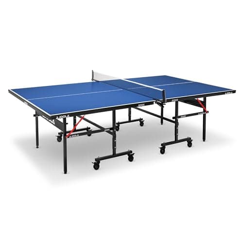 JOOLA Inside Professional MDF Indoor Ping Pong Table with Quick Clamp Table Tennis Net and Post Set - 10 Minute Easy Assembly - Tournament Quality - Foldable with Single Player Playback Mode