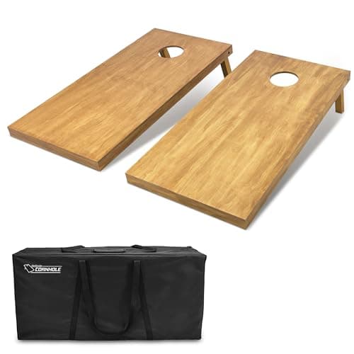 GoSports 4 ft x 2 ft Regulation Size Wooden Cornhole Boards Set - Perfect Gift for Family and Friends - Includes Carrying Case - Full Regulation Size Bean Bag Toss Boards