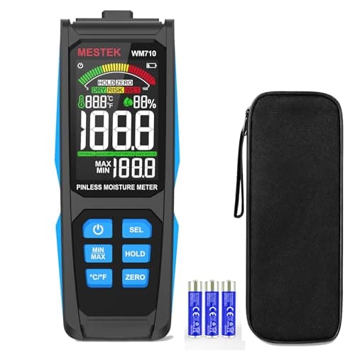 MESTEK Pinless Wood Moisture Meters for Drywall, Water Leak Detector, Wall Moisture Tester for Lumber Concrete Building, Wall Moisture Sensor Digital Humidity Tester for Firewood