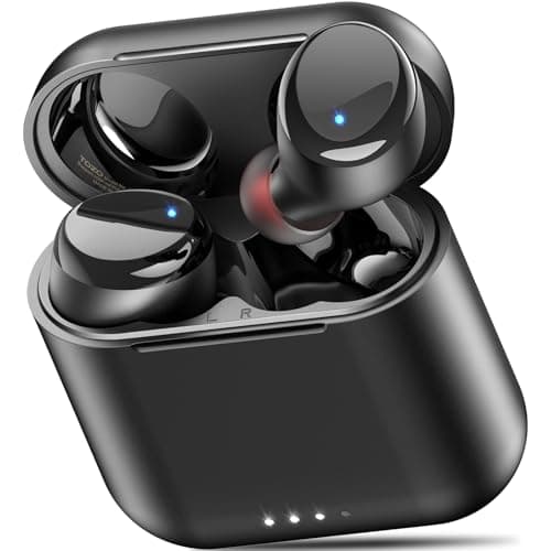 TOZO T6 Wireless Earbuds, Bluetooth Ear Buds, Stereo Sound in Ear Headphones, 50 Hours Playtime, AI Clear Call, Wireless Charging Case, APP Customizable EQs, IPX8 Waterproof Earphones