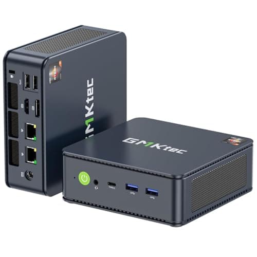 GMKtec Mini PC AMD Ryzen 7 5825U (Turbo 4.5GHz) Dual NIC 2.5G Gaming Desktop Computers 16GB DDR4 512GB SSD Dual LAN 2.5G/ WiFi 6E, USB3.2, USB-C, BT 5.2, DP, HDMI, Dual Fan