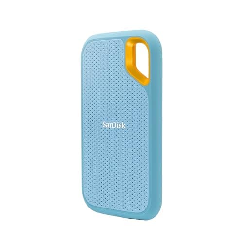 SanDisk 2TB Extreme Portable SSD - Up to 1050MB/s, USB-C, USB 3.2 Gen 2, IP65 Water and dust Resistance, Updated Firmware, Sky Blue - External Solid State Drive - SDSSDE61-2T00-G25B