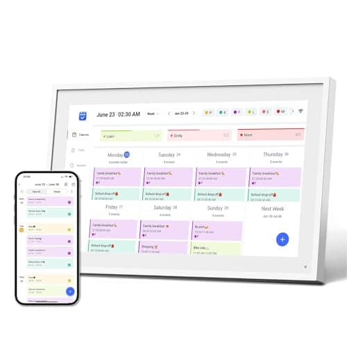 10.1" Digital Calendar, Meal Planner, Duty Chart, to Do List,HD Smart Touch Screen Home Interactive Smart Electron Calender - Built-in Digital Photo Frame Function (white, 10.1)