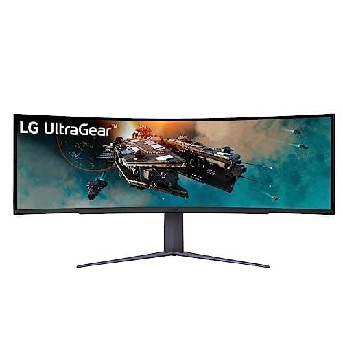 LG 49" Ultragear DQHD (5120x1440) Curved Gaming Monitor, 240Hz, 1ms, VESA DisplayHDR 1000, HDMI 2.1, DisplayPort, 4-Pole HP Out DTS HP:X, AMD FreeSync Premium Pro, Tilt/Swivel/Height Stand, Black