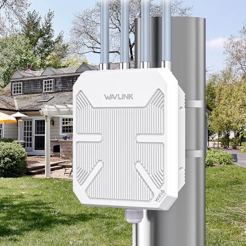 WAVLINK AX3000 Outdoor WiFi 6 Extender Long Range, Outdoor Wireless Access Point, Active PoE, 4x8dBi Antennas,Work with Starlink/Cameras/Router,IP67,Up to 256 Devices for Farm,Yard,RV