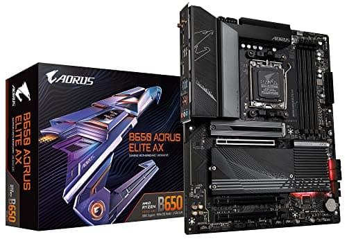 GIGABYTE B650 AORUS Elite AX (AM5/LGA 1718/ AMD B650/ATX/ 5-Year Warranty/DDR5/ M.2/ PCIe 5.0/USB 3.2 Gen2X2 Type-C/WiFi 6E/2.5GbE LAN/Q-Flash Plus/EZ-Latch/Gaming Motherboard)