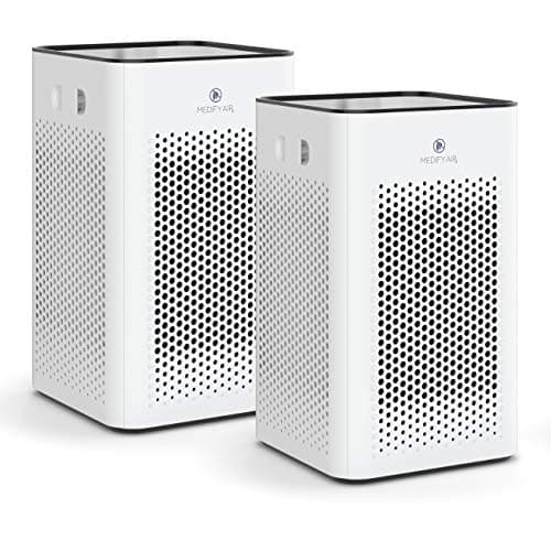 Medify MA-25 Air Purifier with True HEPA H13 Filter | 825 ft² Coverage in 1hr for Allergens, Smoke, Wildfires, Odors, Pollen, Pet Dander | Removal to 0.1 Microns | White, 2-Pack