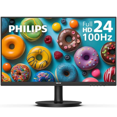 Philips New 24 inch Frameless Full HD (1920 x 1080) 100Hz Monitor, VESA, HDMI x1, VGA Port x1, Eye Care, 4 Year Advance Replacement Warranty, 241V8LB, Black